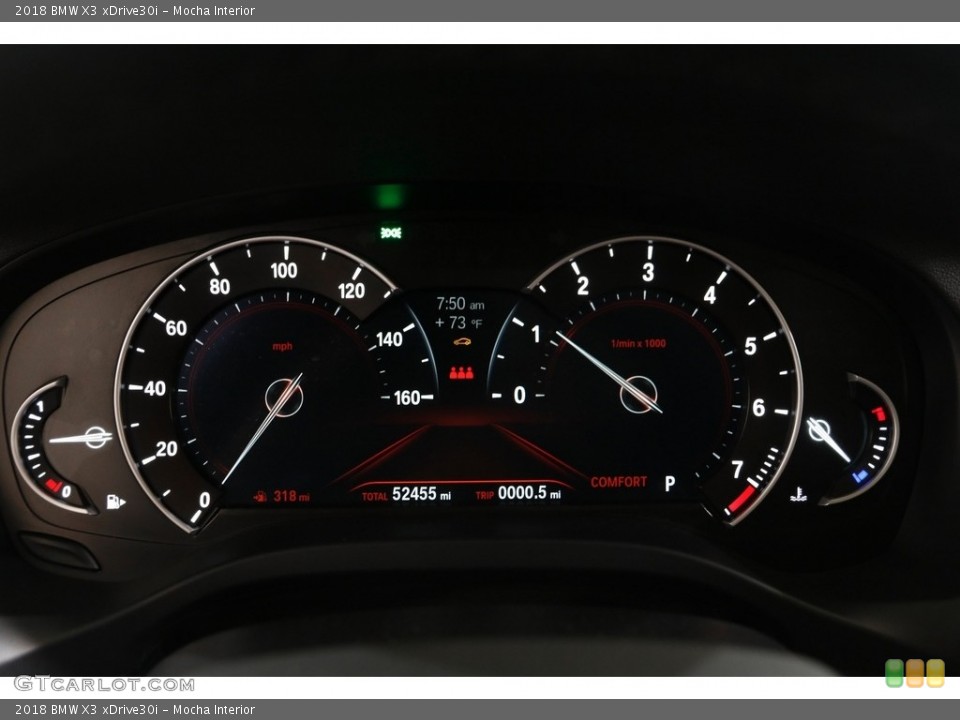 Mocha Interior Gauges for the 2018 BMW X3 xDrive30i #142353030