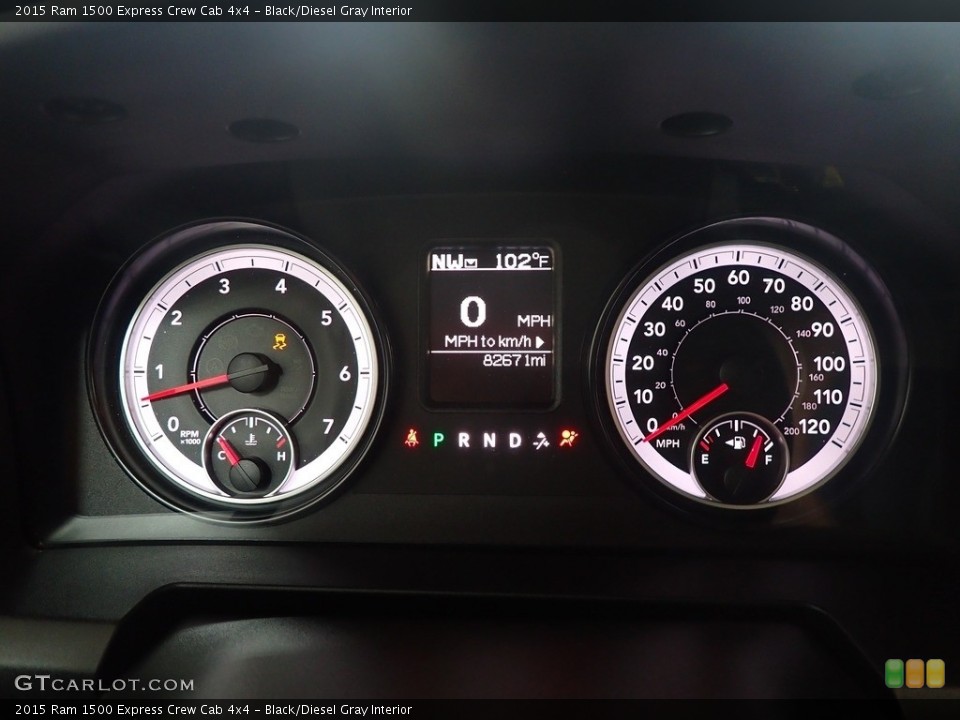 Black/Diesel Gray Interior Gauges for the 2015 Ram 1500 Express Crew Cab 4x4 #142356948