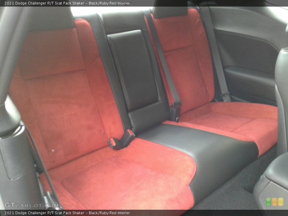 Black/Ruby Red Interior Rear Seat for the 2021 Dodge Challenger R/T Scat Pack Shaker #142363168