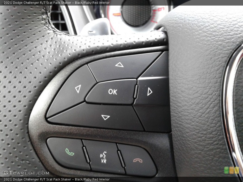 Black/Ruby Red Interior Steering Wheel for the 2021 Dodge Challenger R/T Scat Pack Shaker #142363253