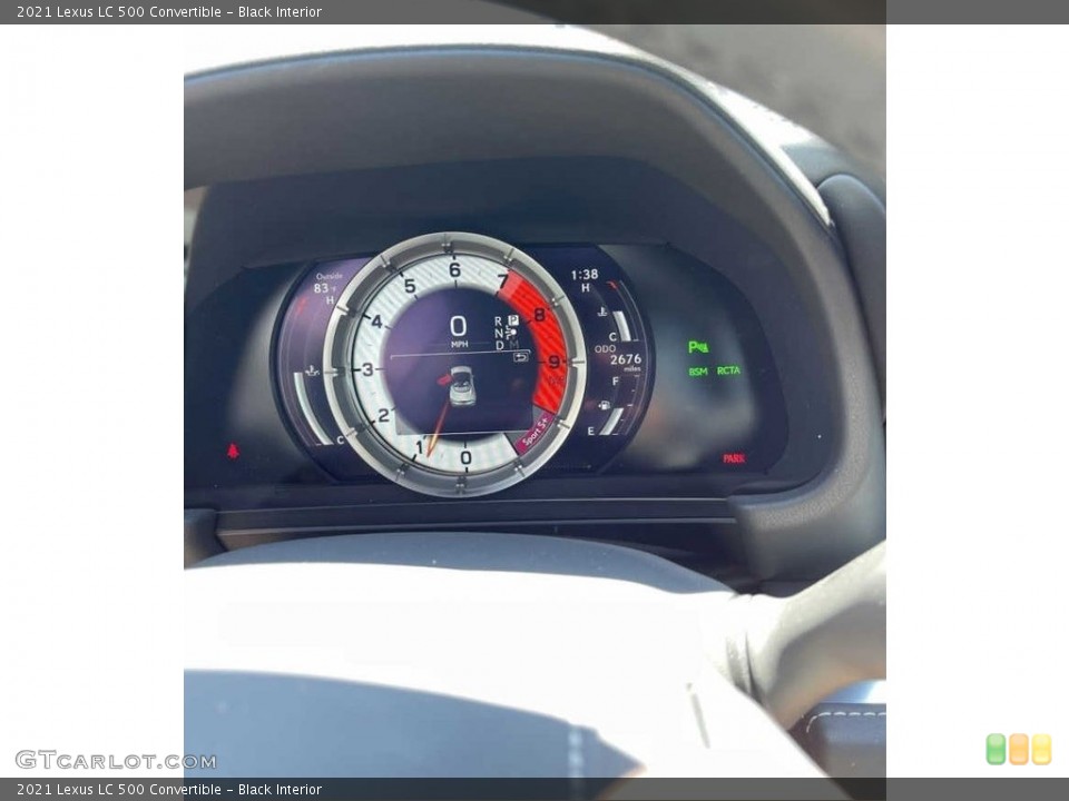 Black Interior Gauges for the 2021 Lexus LC 500 Convertible #142373656