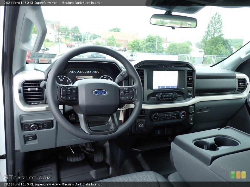 Medium Dark Slate Interior Dashboard for the 2021 Ford F150 XL SuperCrew 4x4 #142374106