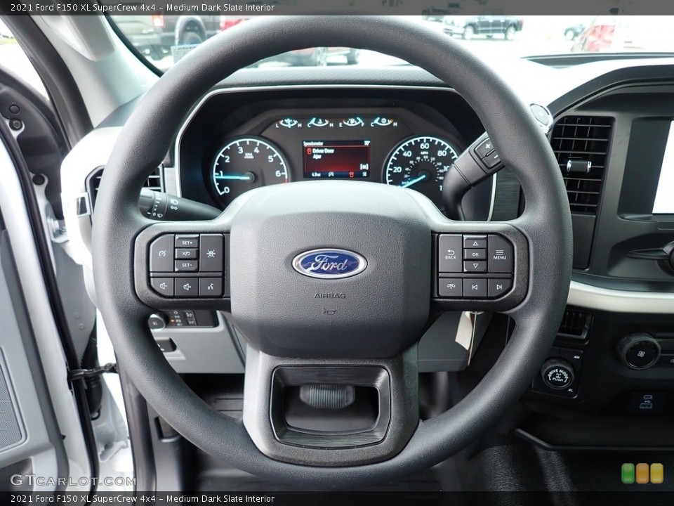 Medium Dark Slate Interior Steering Wheel for the 2021 Ford F150 XL SuperCrew 4x4 #142374250