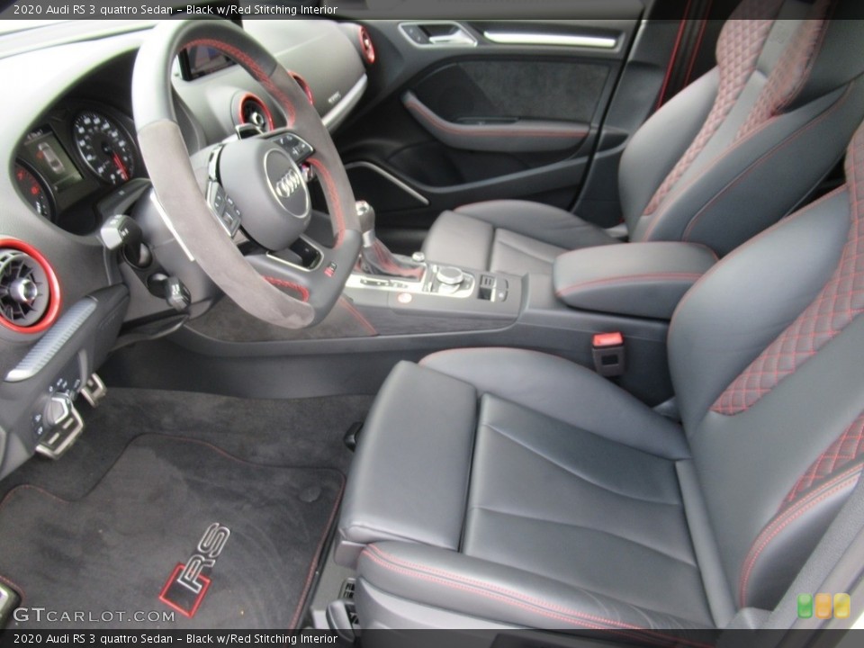 Black w/Red Stitching Interior Front Seat for the 2020 Audi RS 3 quattro Sedan #142379380