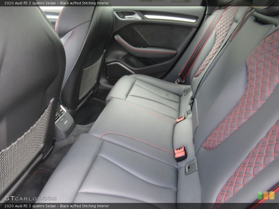 Black w/Red Stitching Interior Rear Seat for the 2020 Audi RS 3 quattro Sedan #142379410
