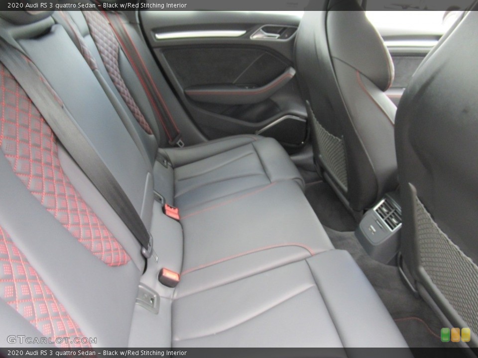 Black w/Red Stitching Interior Rear Seat for the 2020 Audi RS 3 quattro Sedan #142379437