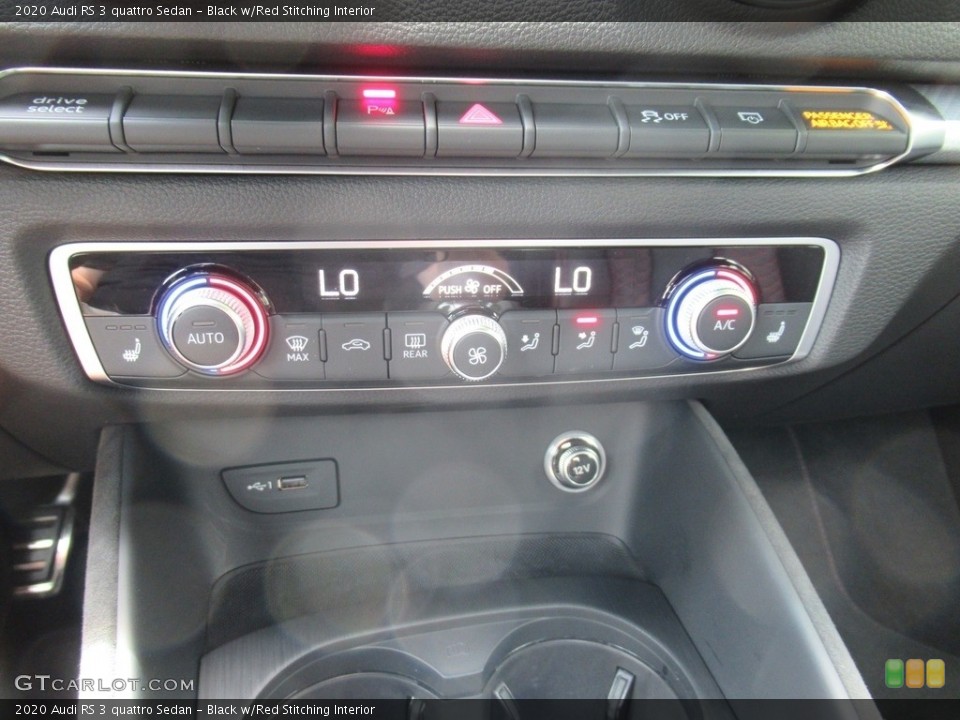 Black w/Red Stitching Interior Controls for the 2020 Audi RS 3 quattro Sedan #142379518