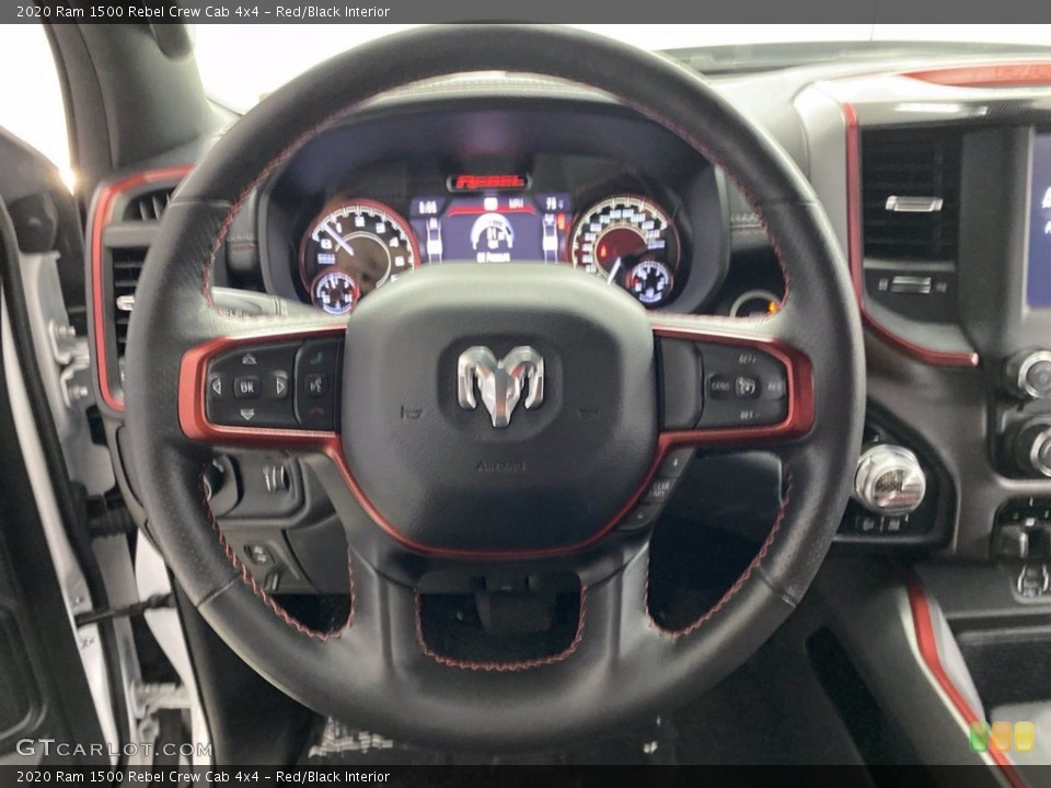 Red/Black Interior Steering Wheel for the 2020 Ram 1500 Rebel Crew Cab 4x4 #142382430