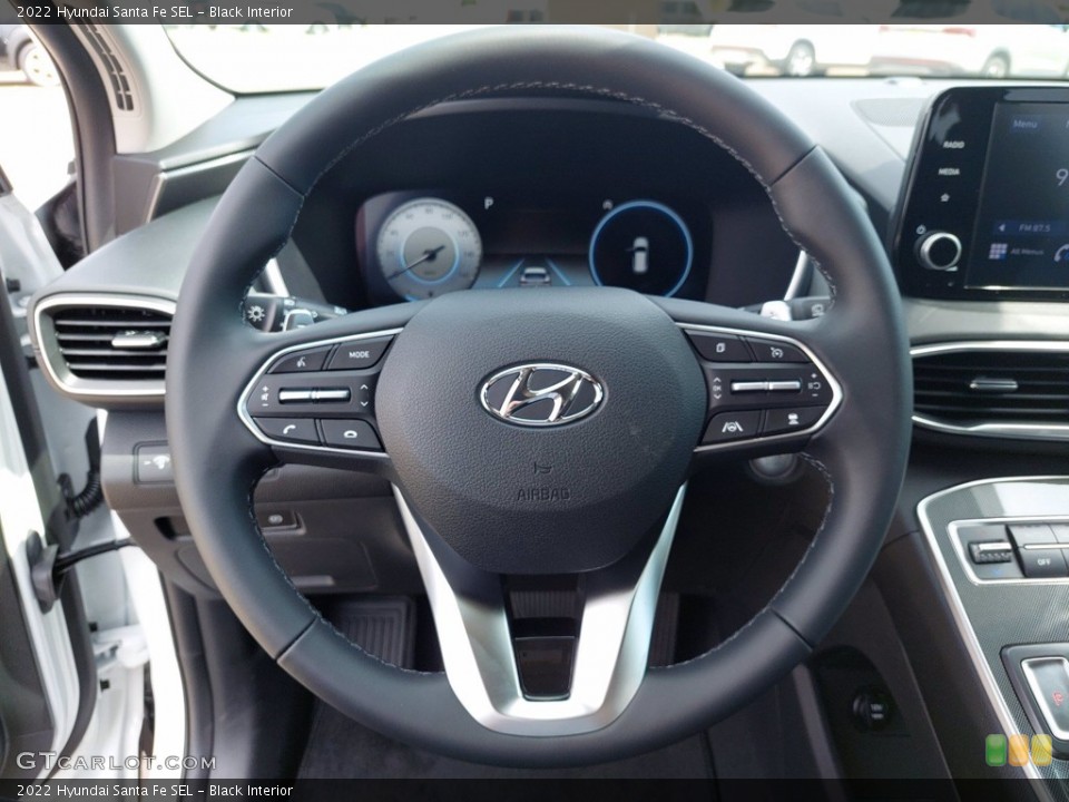 Black Interior Steering Wheel for the 2022 Hyundai Santa Fe SEL #142390592