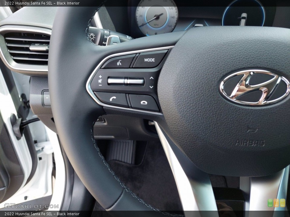 Black Interior Steering Wheel for the 2022 Hyundai Santa Fe SEL #142390595