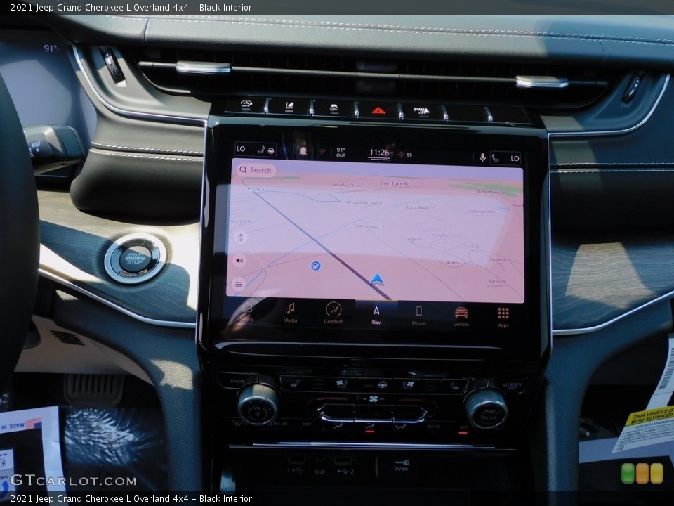 Black Interior Navigation for the 2021 Jeep Grand Cherokee L Overland 4x4 #142395060