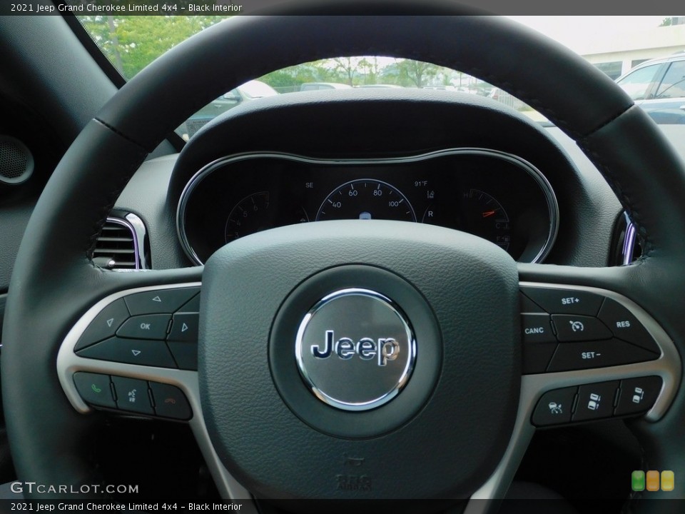 Black Interior Steering Wheel for the 2021 Jeep Grand Cherokee Limited 4x4 #142395601