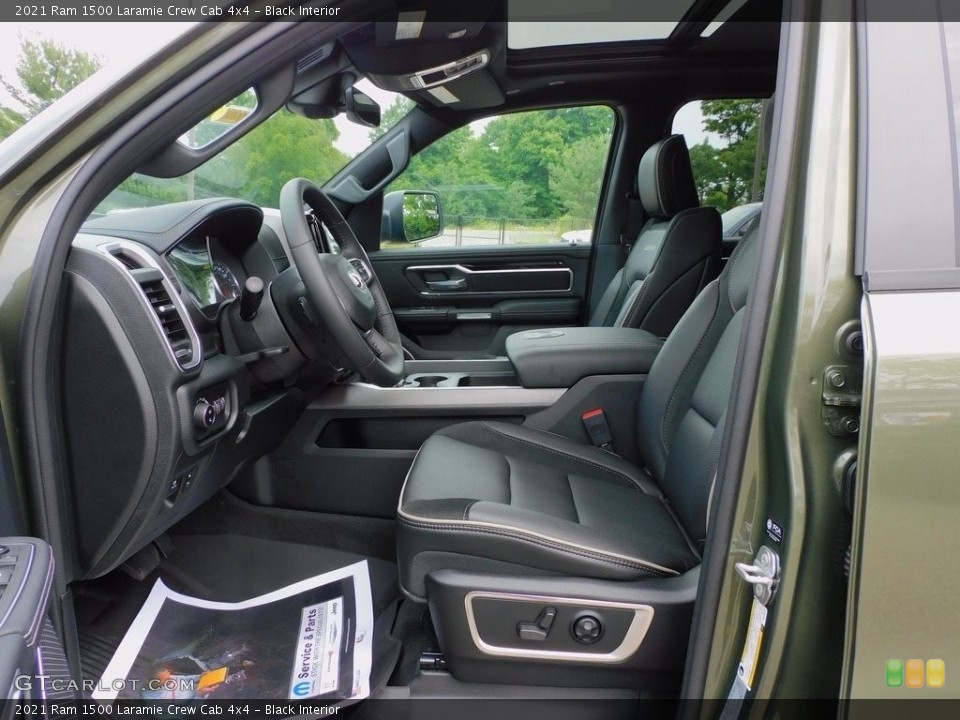 Black Interior Front Seat for the 2021 Ram 1500 Laramie Crew Cab 4x4 #142399125