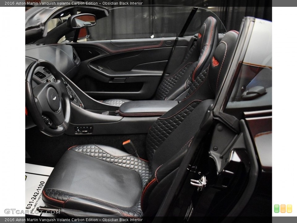 Obsidian Black Interior Front Seat for the 2016 Aston Martin Vanquish Volante Carbon Edition #142399553