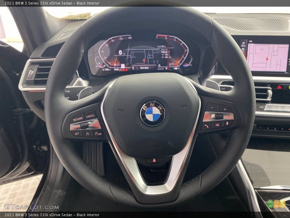 Black Interior Steering Wheel for the 2021 BMW 3 Series 330i xDrive Sedan #142401771