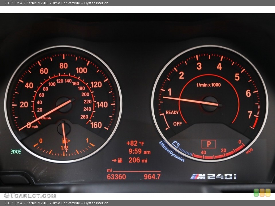 Oyster Interior Gauges for the 2017 BMW 2 Series M240i xDrive Convertible #142404798