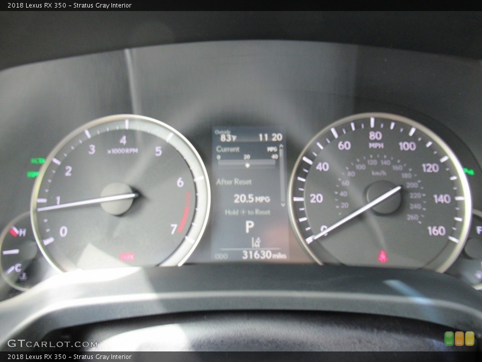 Stratus Gray Interior Gauges for the 2018 Lexus RX 350 #142413546