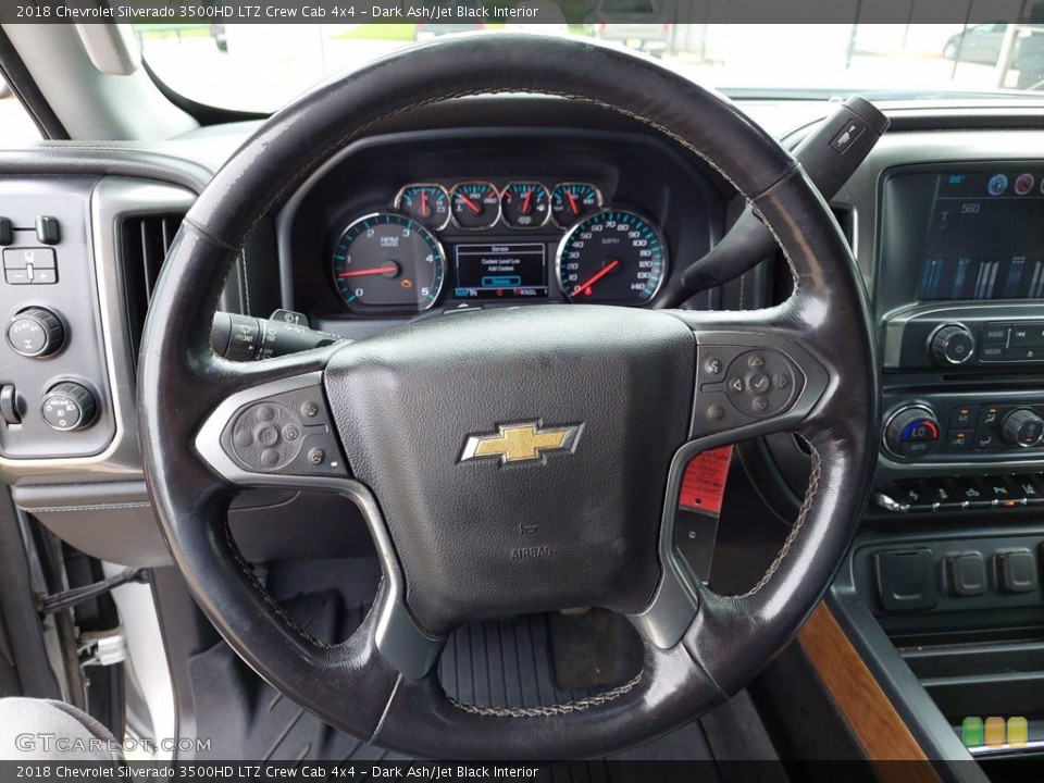 Dark Ash/Jet Black Interior Steering Wheel for the 2018 Chevrolet Silverado 3500HD LTZ Crew Cab 4x4 #142416810