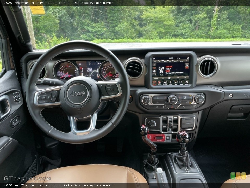 Dark Saddle/Black Interior Dashboard for the 2020 Jeep Wrangler Unlimited Rubicon 4x4 #142417654