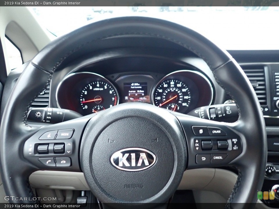 Dark Graphite Interior Steering Wheel for the 2019 Kia Sedona EX #142417747