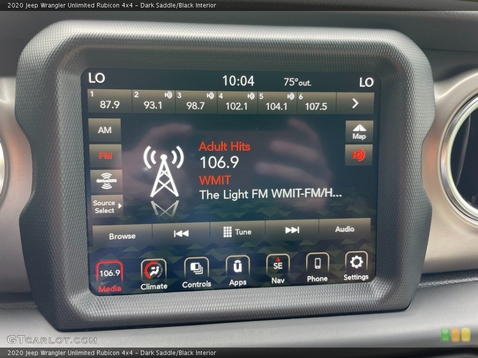 Dark Saddle/Black Interior Audio System for the 2020 Jeep Wrangler Unlimited Rubicon 4x4 #142417753