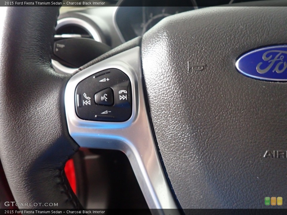 Charcoal Black Interior Steering Wheel for the 2015 Ford Fiesta Titanium Sedan #142420378