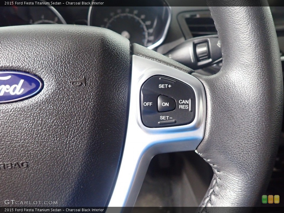 Charcoal Black Interior Steering Wheel for the 2015 Ford Fiesta Titanium Sedan #142420393