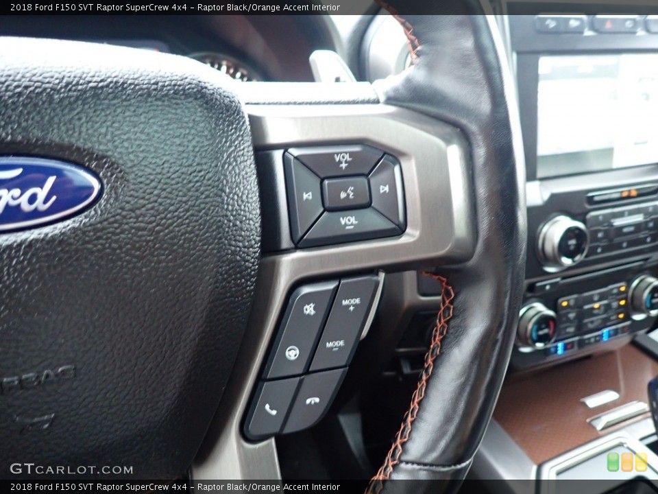 Raptor Black/Orange Accent Interior Steering Wheel for the 2018 Ford F150 SVT Raptor SuperCrew 4x4 #142422889