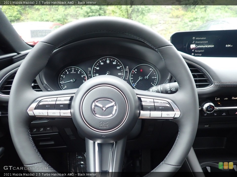 Black Interior Steering Wheel for the 2021 Mazda Mazda3 2.5 Turbo Hatchback AWD #142422946