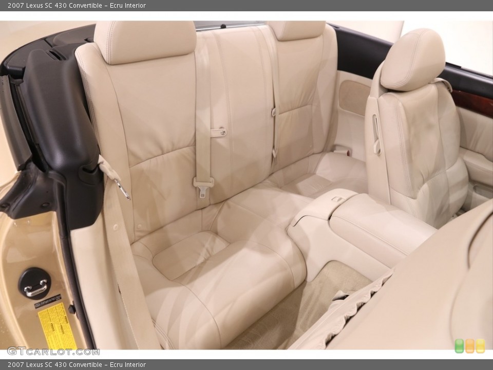 Ecru Interior Rear Seat for the 2007 Lexus SC 430 Convertible #142423558