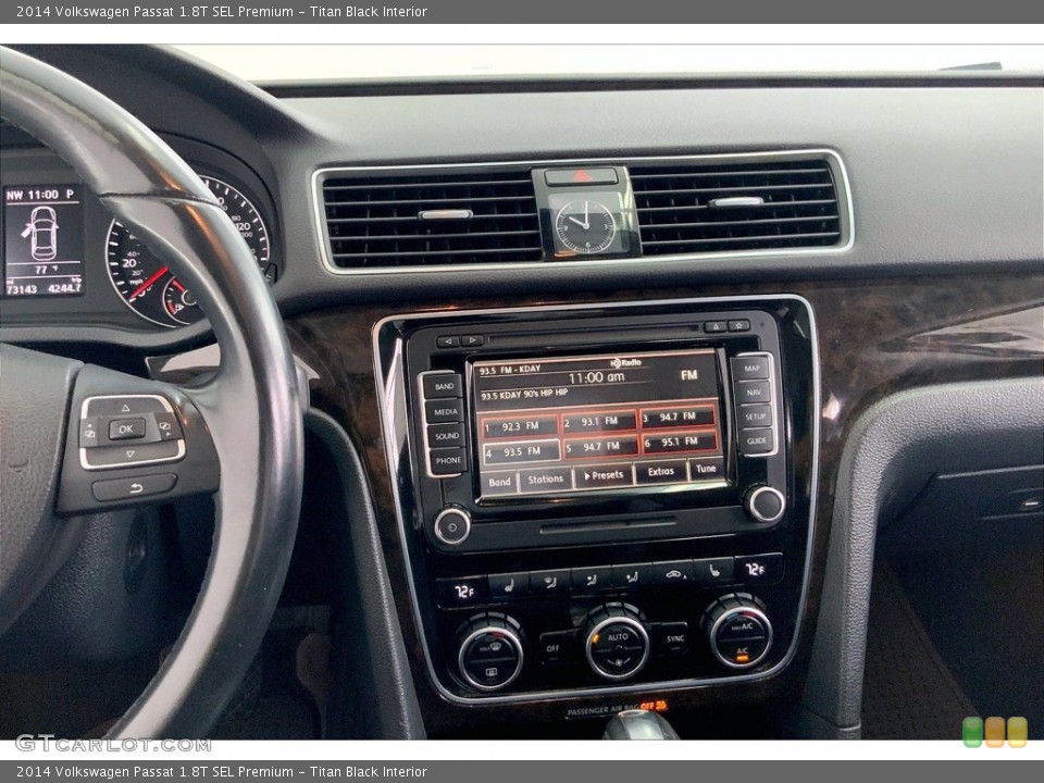 Titan Black Interior Controls for the 2014 Volkswagen Passat 1.8T SEL Premium #142424505
