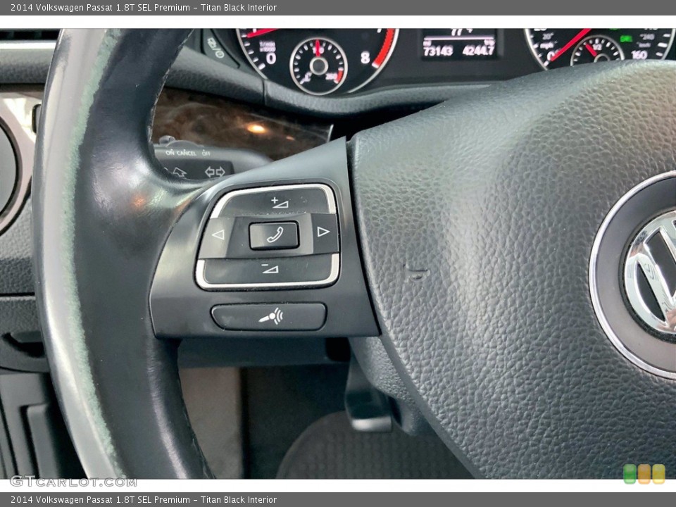 Titan Black Interior Steering Wheel for the 2014 Volkswagen Passat 1.8T SEL Premium #142424701