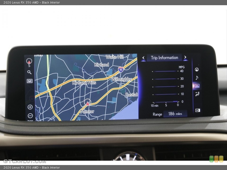 Black Interior Navigation for the 2020 Lexus RX 350 AWD #142424809