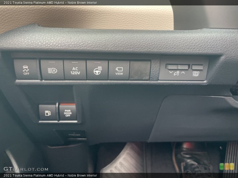 Noble Brown Interior Controls for the 2021 Toyota Sienna Platinum AWD Hybrid #142429636