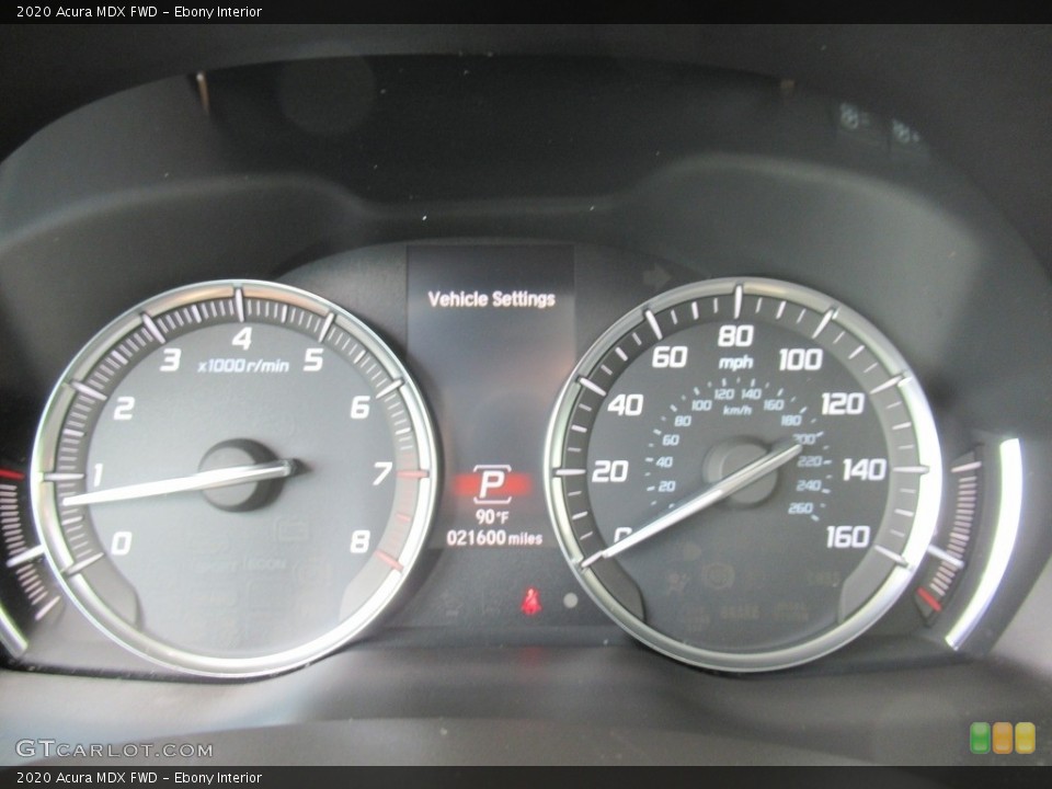 Ebony Interior Gauges for the 2020 Acura MDX FWD #142434781