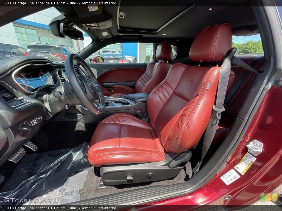 Black/Demonic Red Interior Front Seat for the 2018 Dodge Challenger SRT Hellcat #142435731