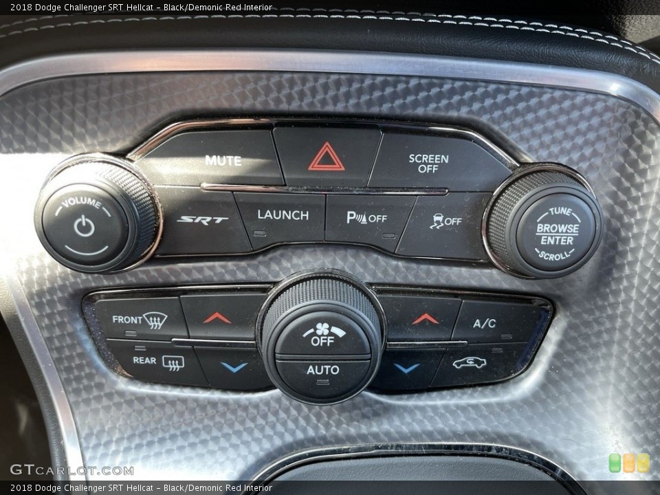 Black/Demonic Red Interior Controls for the 2018 Dodge Challenger SRT Hellcat #142435896