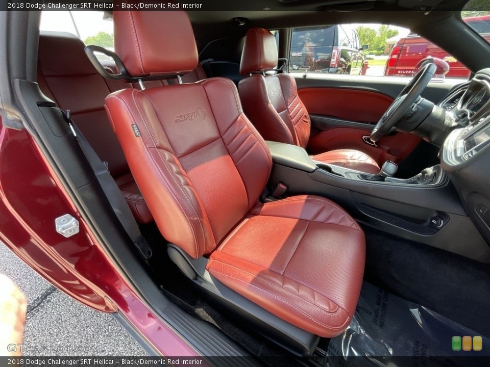 Black/Demonic Red Interior Front Seat for the 2018 Dodge Challenger SRT Hellcat #142435980