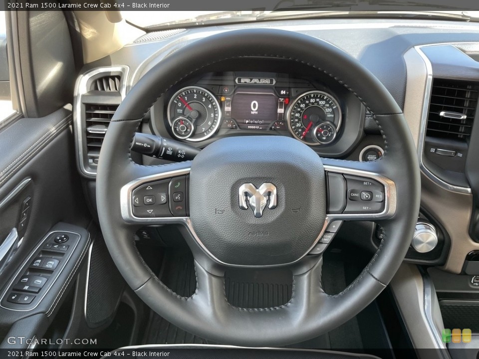 Black Interior Steering Wheel for the 2021 Ram 1500 Laramie Crew Cab 4x4 #142436238