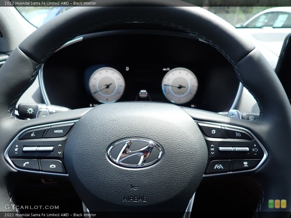 Black Interior Steering Wheel for the 2022 Hyundai Santa Fe Limited AWD #142444081
