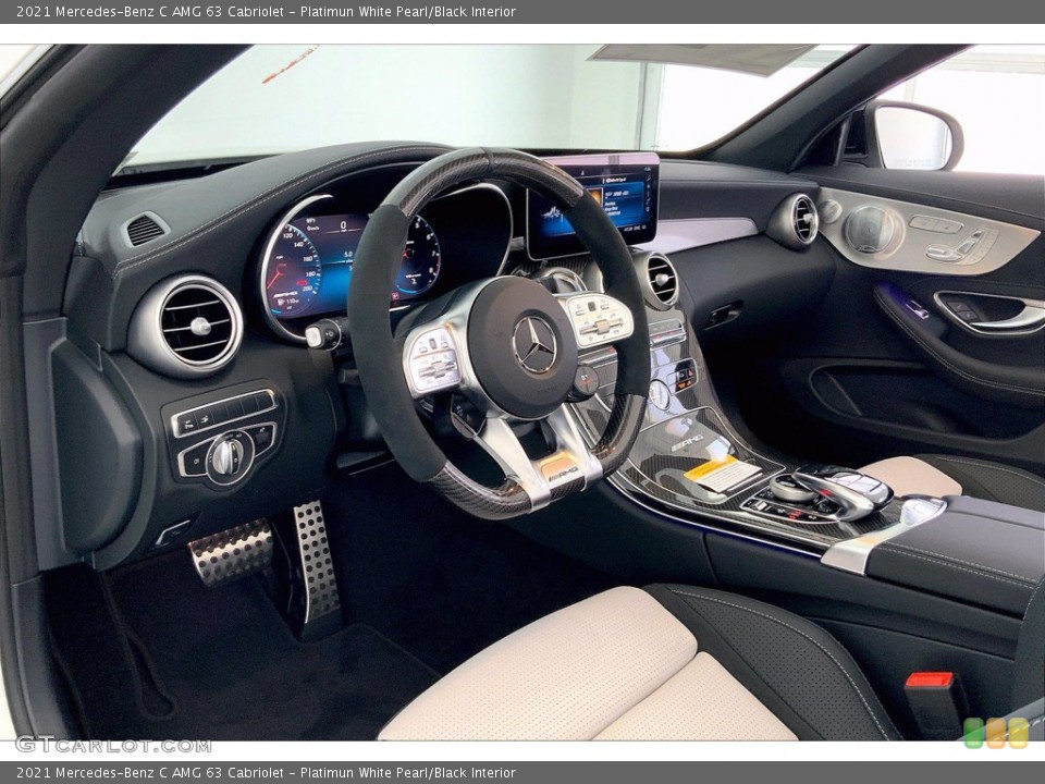 Platimun White Pearl/Black 2021 Mercedes-Benz C Interiors