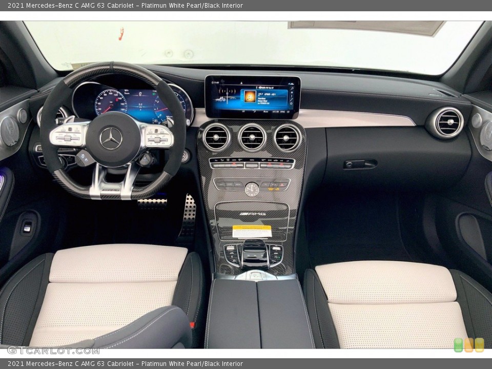 Platimun White Pearl/Black Interior Dashboard for the 2021 Mercedes-Benz C AMG 63 Cabriolet #142448619