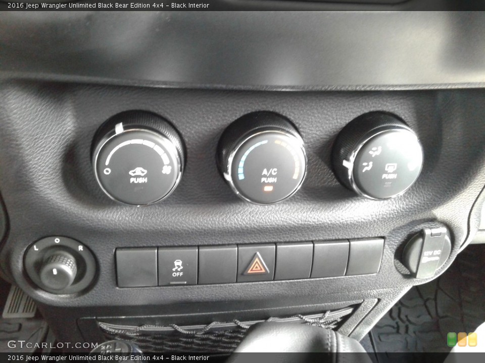Black Interior Controls for the 2016 Jeep Wrangler Unlimited Black Bear Edition 4x4 #142449138