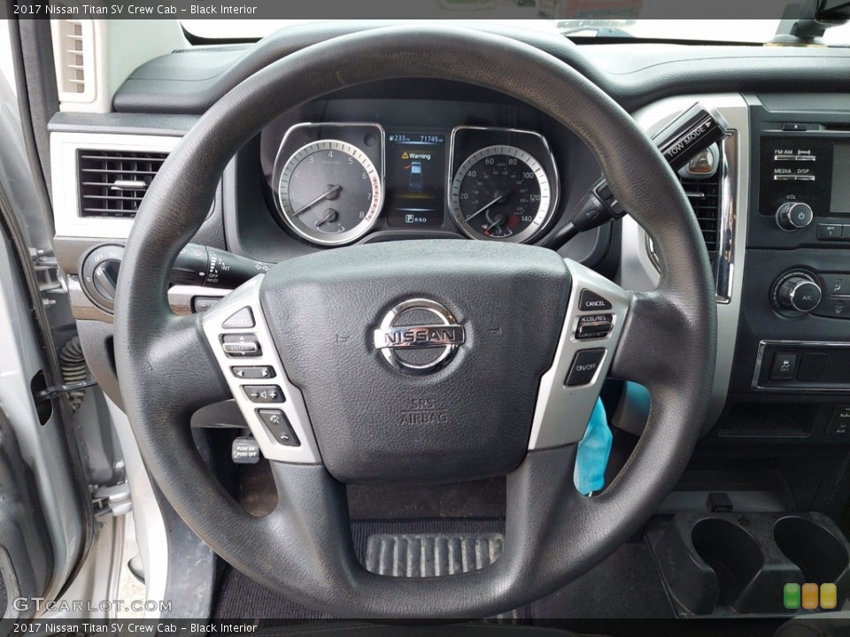 Black Interior Steering Wheel for the 2017 Nissan Titan SV Crew Cab #142450386