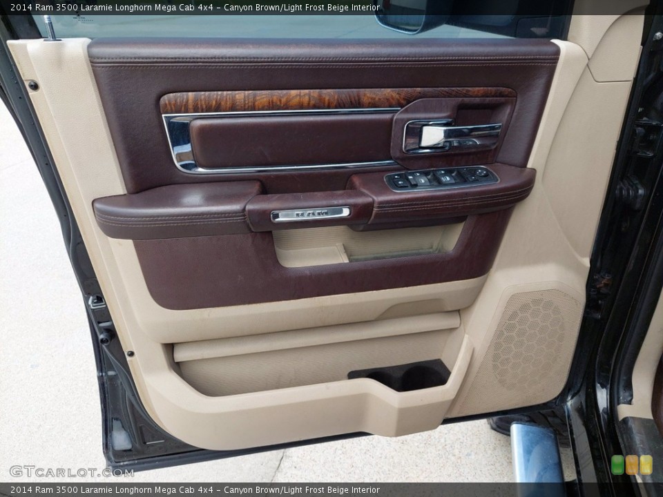 Canyon Brown/Light Frost Beige Interior Door Panel for the 2014 Ram 3500 Laramie Longhorn Mega Cab 4x4 #142454541