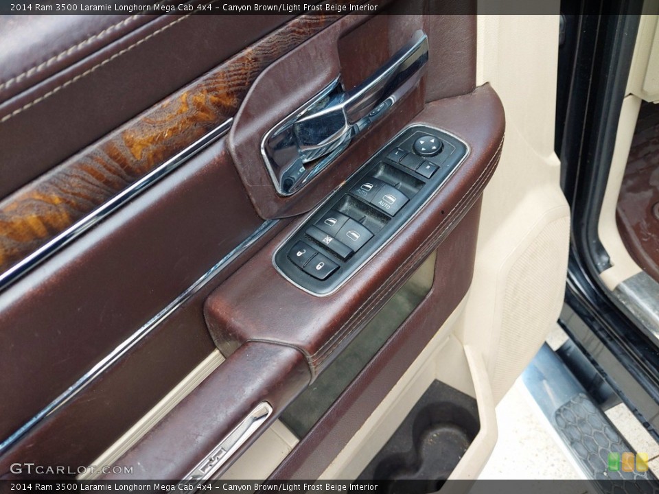 Canyon Brown/Light Frost Beige Interior Door Panel for the 2014 Ram 3500 Laramie Longhorn Mega Cab 4x4 #142454556