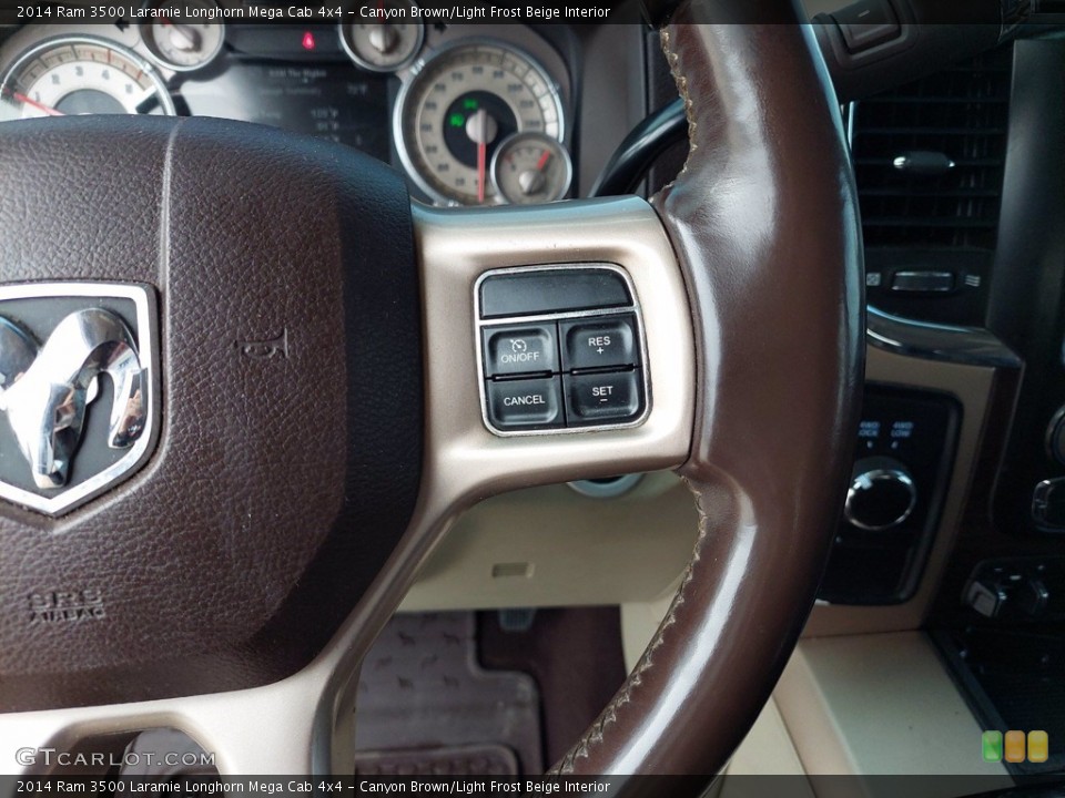Canyon Brown/Light Frost Beige Interior Steering Wheel for the 2014 Ram 3500 Laramie Longhorn Mega Cab 4x4 #142454604