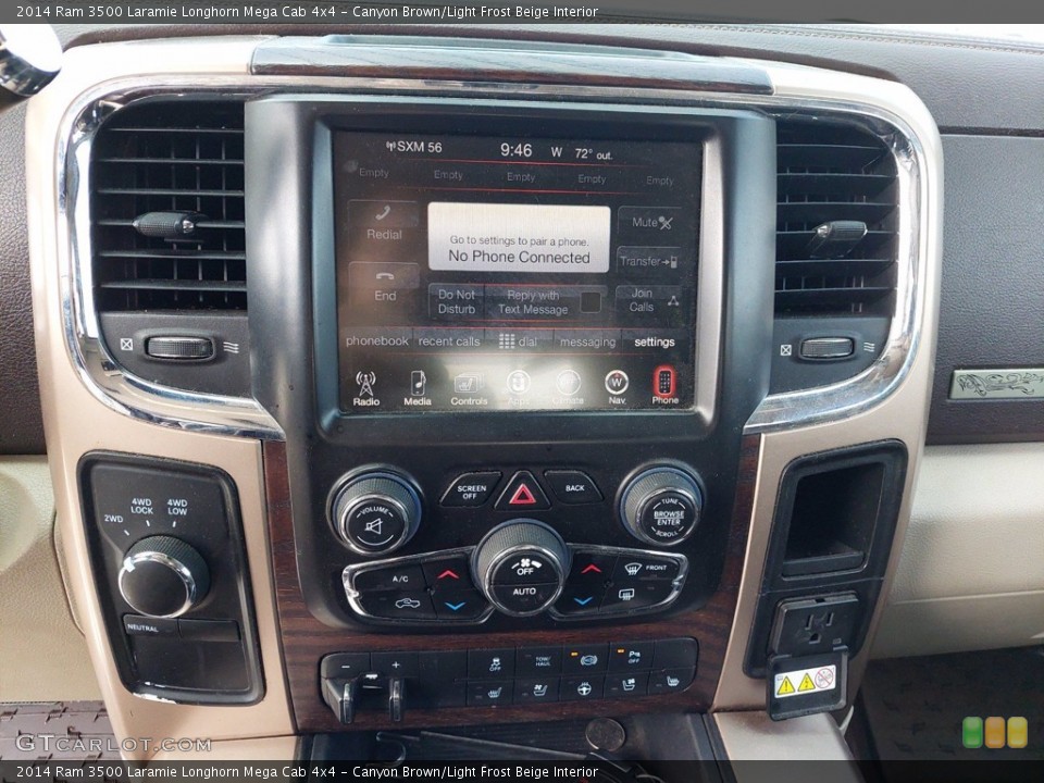 Canyon Brown/Light Frost Beige Interior Controls for the 2014 Ram 3500 Laramie Longhorn Mega Cab 4x4 #142454628