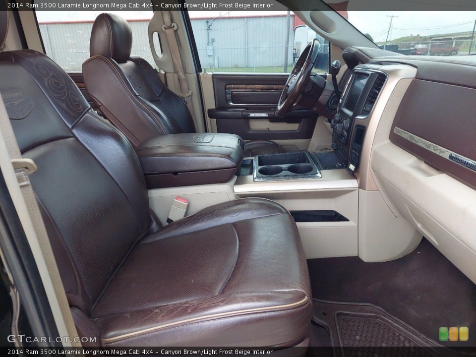 Canyon Brown/Light Frost Beige Interior Front Seat for the 2014 Ram 3500 Laramie Longhorn Mega Cab 4x4 #142454730