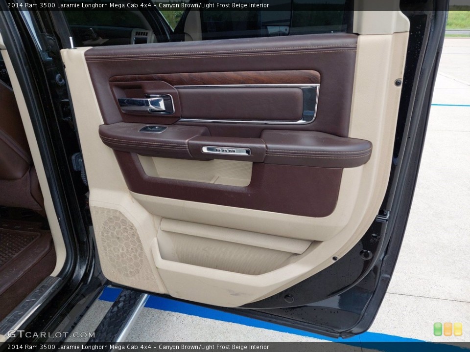 Canyon Brown/Light Frost Beige Interior Door Panel for the 2014 Ram 3500 Laramie Longhorn Mega Cab 4x4 #142454754